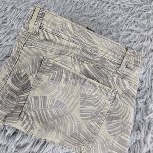 Democracy Cropped Pants Women 16 Olive Green Palm Leaf Flex-ellent B1820W2SM